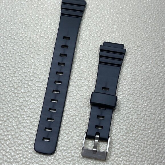 Hadley-Roma 14mm Ladies Black Rubber Sport Diver Watch Strap, Pin Buckle, LS928 - Picture 1 of 2